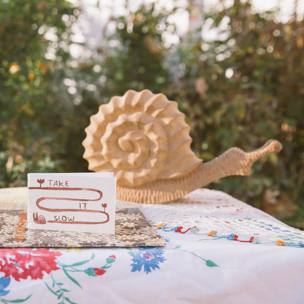 A Snail’s Path | Mini hand bound & watercolored notebook