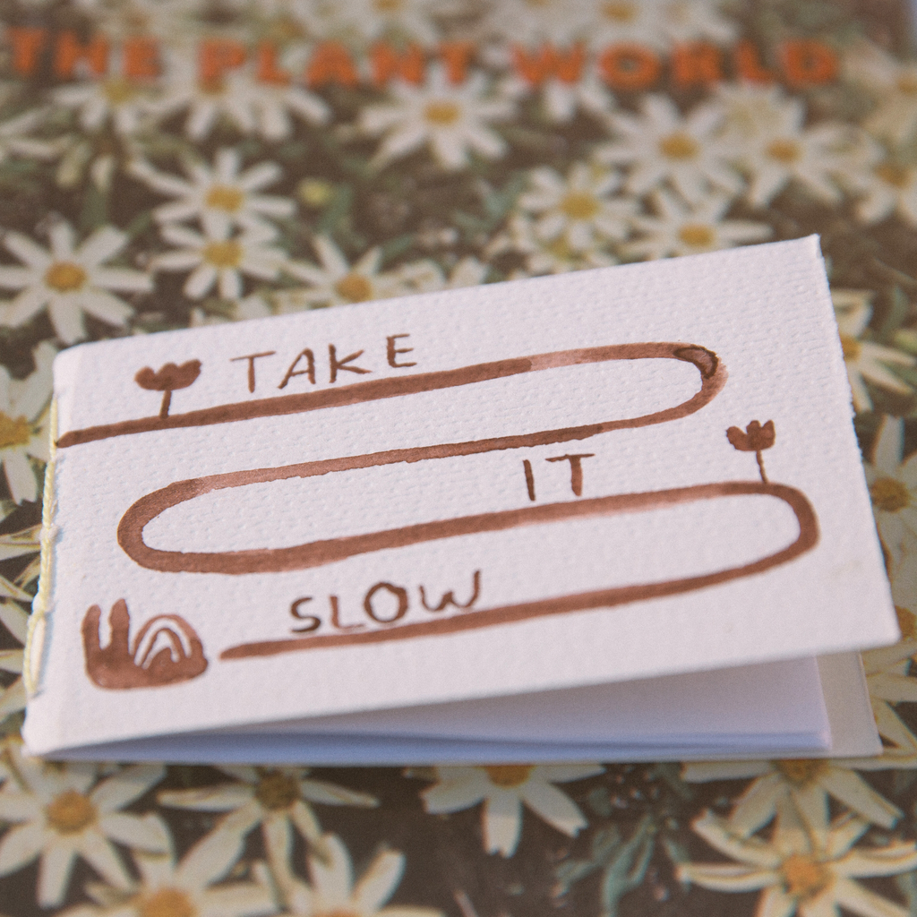 A Snail’s Path | Mini hand bound & watercolored notebook