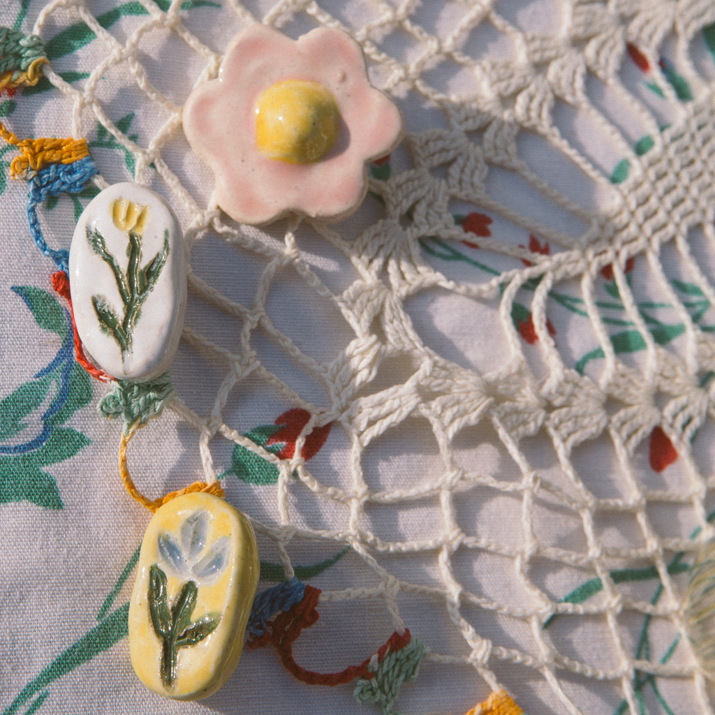 Ceramic Floral Pins